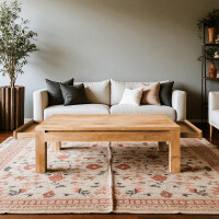120x75cm Couchtisch Teakholz Hagby mit Schubkasten Massivhol