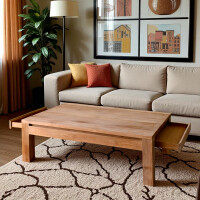 120x75cm Couchtisch Teakholz Hagby mit Schubkasten Massivhol