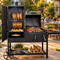 Smoker mit Räucherofen Klavor | Grillwagen | Holzkohleg