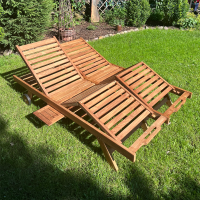 Doppel Gartenliege Teak Cuneo Massivholz gallery