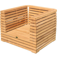 Loungesessel Teakholz Picardie mit Armlehnen + Sitzkissen Ma