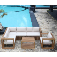 Loungesessel Teakholz Loppio Massivholz Wetterfest + Sitzkis
