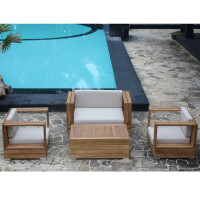 Loungesofa Teakholz 2-Sitzer Korsika Massivholz Wetterfest +