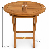 Klapptisch Teakholz Rund Pesero Massivholz Wetterfest 50cm 1