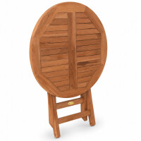 Klapptisch Teakholz Rund Pesero Massivholz Wetterfest 50cm 4