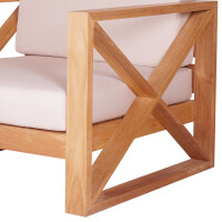 Loungesessel Teakholz Molveno mit Armlehnen + Sitzkissen Mas