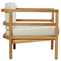 Loungesessel Teakholz Pusiano mit Armlehnen + Sitzkissen Mas