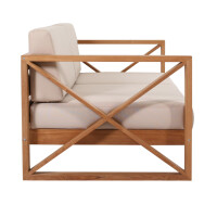 Loungesofa Teakholz 3-Sitzer Molveno Massivholz Wetterfest +