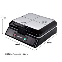 Kontaktgrill XXL Plovas | Panini Maker | Elektrogrill | Kera