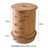 60x45cm Kommode Teakholz Burgsvik Massivholz Wetterfest 9