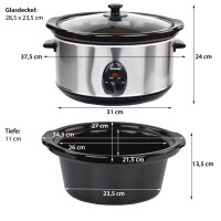 4,5 l Slow Cooker | Schmortopf | Schongarer | Multikocher De