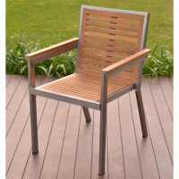 4 Stapelstühle Dosazzo + Tisch Andalo Edelstahl 6