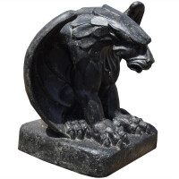 Garten Tierskulptur Gotischer Löwe Bikaner aus Stein 4
