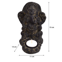 Ganesha Figur Gott Struwy Teelichthalter 13 x 11 x 15 cm 10