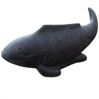 Steinfigur Glücksbringer Fisch Loni Grau 10