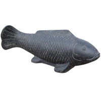 Steinfigur Glücksbringer Fisch Loni Grau 11