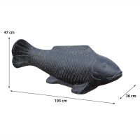 Steinfigur Glücksbringer Fisch Loni Grau 12