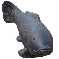 Steinfigur Glücksbringer Fisch Loni Grau 9