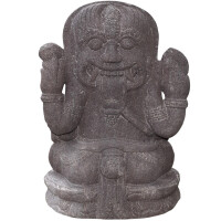 Ganesha Figur Gott Varanasi Basalt 10