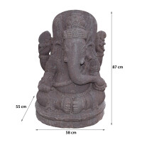 Ganesha Figur Gott Varanasi Basalt 12