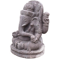 Ganesha Figur Gott Varanasi Basalt 13