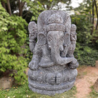 Ganesha Figur Gott Varanasi Basalt 4