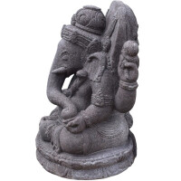 Ganesha Figur Gott Varanasi Basalt 8