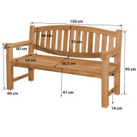 Gartenbank Teakholz Extra Stark Bergomo Massivholz Wetterfes
