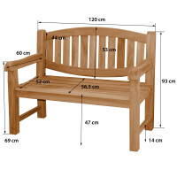Gartenbank Teakholz Extra Stark Bergomo Massivholz Wetterfes