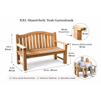 Gartenbank Teakholz Extra Stark Catania Massivholz Wetterfes