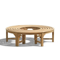 Baumbank Teak Fermo S-Form Massivholz Wetterfest 3