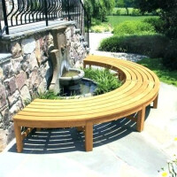 Baumbank Teak Fermo S-Form Massivholz Wetterfest 4