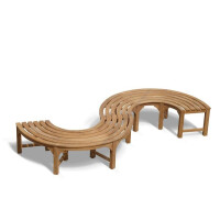 Baumbank Teak Fermo S-Form Massivholz Wetterfest 5