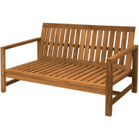 Loungesofa Teakholz 3-Sitzer Udine Massivholz Wetterfest 150