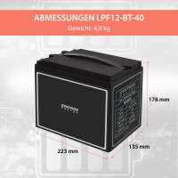 40Ah 12V Lifepo 4 Lithium Batterie | Akku mit BMS, Bluetooth