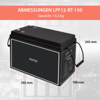 150Ah 12V Lifepo 4 Lithium Batterie | Akku mit BMS, Bluetoot