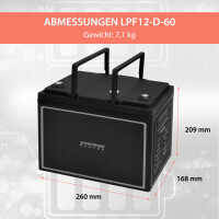 60Ah 12V Lifepo 4 Lithium Batterie | Akku mit BMS, Display 1