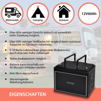 60Ah 12V Lifepo 4 Lithium Batterie | Akku mit BMS, Display 7