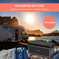 200Ah 12V Lifepo 4 Lithium Batterie | Akku mit BMS, Bluetoot