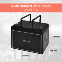 60Ah 12V Lifepo 4 Lithium Batterie | Akku mit BMS, Bluetooth