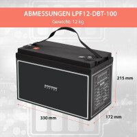 100Ah 12V Lifepo 4 Lithium Batterie | Akku mit BMS, Bluetoot