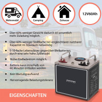 60Ah 12V Lifepo 4 Lithium Batterie | Akku Frostsicher mit BM