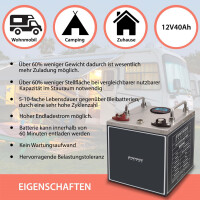 40Ah 12V Lifepo 4 Lithium Batterie | Akku Frostsicher mit BM