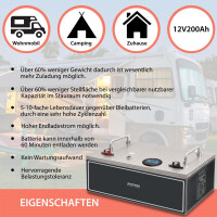 200Ah 12V Lifepo 4 Lithium Batterie | Akku Frostsicher mit B
