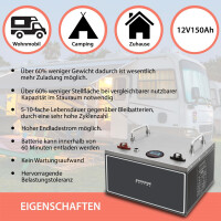150Ah 12V Lifepo 4 Lithium Batterie | Akku Frostsicher mit B