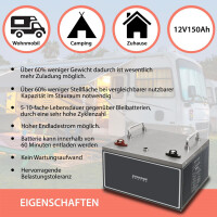 150Ah 12V Lifepo 4 Lithium Batterie | Akku Untersitz mit BMS