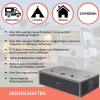 400Ah 24V Lifepo 4 Lithium Batterie | Akku Untersitz mit BMS