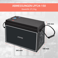 150Ah 24V Lifepo 4 Lithium Batterie | Akku mit BMS, Bluetoot