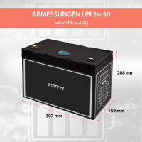 50Ah 24V Lifepo 4 Lithium Batterie | Akku mit BMS, Bluetooth