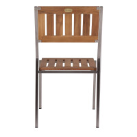 1x Stapelstuhl Teakholz+ Edelstahl Cantene Massivholz Wetter